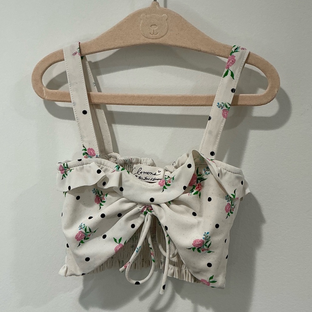 KIDS: For Love And Lemons Floral Polka Dot 2 Piece Bathing Suit - Picture 7 of 10